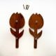 Handcrafted Acacia Wood Tulip Handle Pair